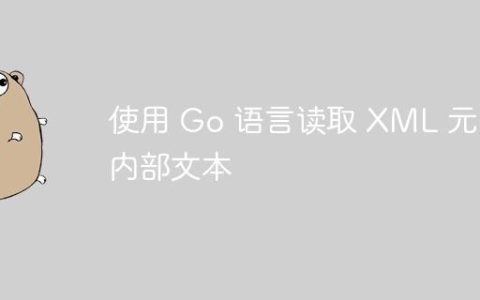 使用 Go 语言读取 XML 元素内部文本