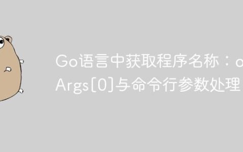 Go语言中获取程序名称：os.Args[0]与命令行参数处理