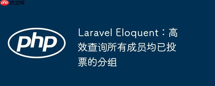Laravel Eloquent:高效查询所有成员均已投票的分组
