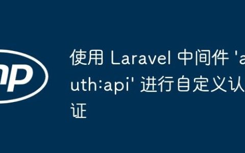 使用 Laravel 中间件 ‘auth:api’ 进行自定义认证