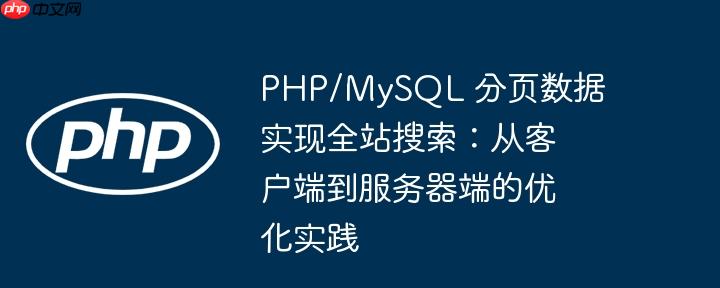 PHP/MySQL 分页数据实现全站搜索:从客户端到服务器端的优化实践
