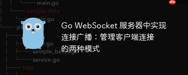 go websocket 服务器中实现连接广播：管理客户端连接的两种模式