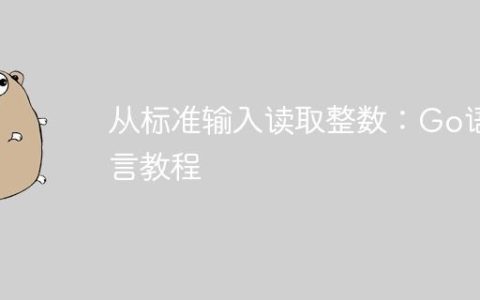 从标准输入读取整数：Go语言教程