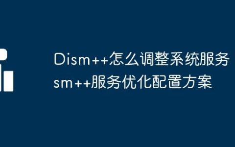 Dism++怎么调整系统服务 Dism++服务优化配置方案