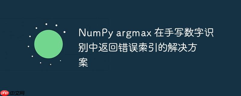 numpy argmax 在手写数字识别中返回错误索引的解决方案