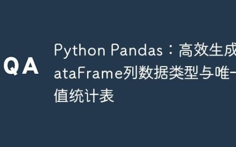 Python Pandas：高效生成DataFrame列数据类型与唯一值统计表