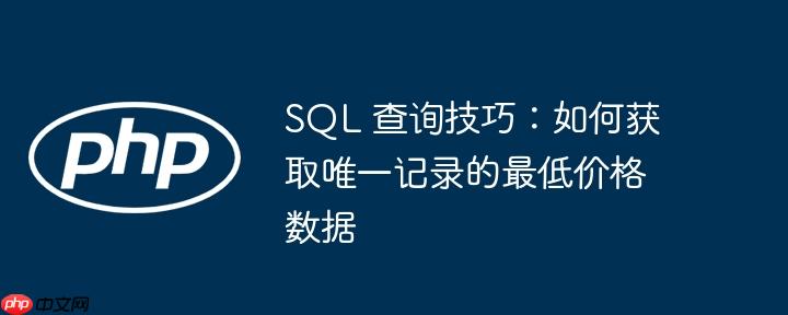 SQL 查询技巧:如何获取唯一记录的最低价格数据