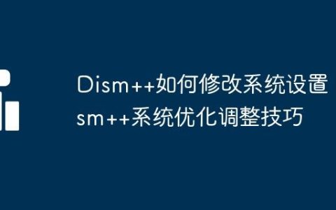 Dism++如何修改系统设置 Dism++系统优化调整技巧