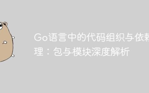 Go语言中的代码组织与依赖管理：包与模块深度解析