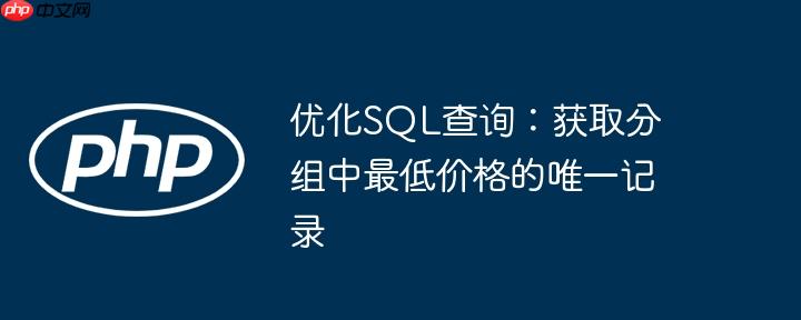 优化SQL查询:获取分组中最低价格的唯一记录
