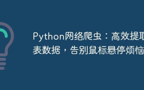 Python网络爬虫：高效提取图表数据，告别鼠标悬停烦恼