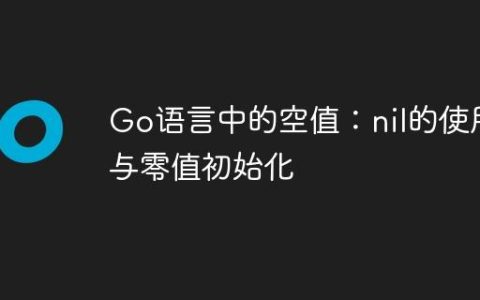 Go语言中的空值：nil的使用与零值初始化