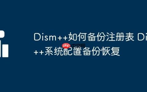 Dism++如何备份注册表 Dism++系统配置备份恢复
