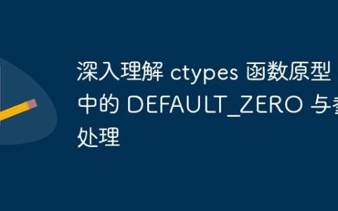 深入理解 ctypes 函数原型中的 DEFAULT_ZERO 与参数处理