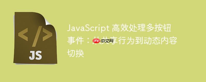 JavaScript 高效处理多按钮事件:从共享行为到动态内容切换