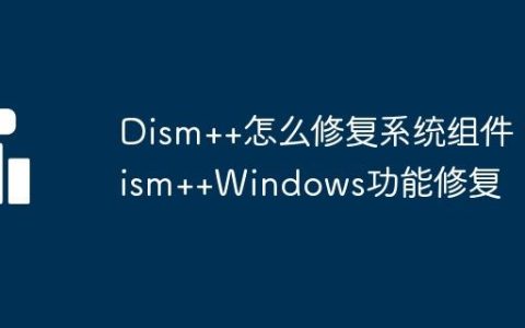 Dism++怎么修复系统组件 Dism++Windows功能修复