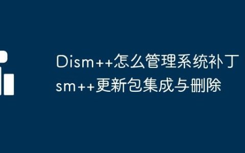 Dism++怎么管理系统补丁 Dism++更新包集成与删除