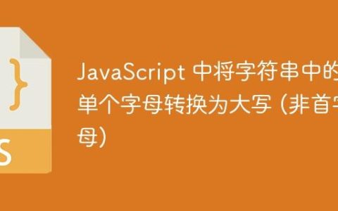JavaScript 中将字符串中的单个字母转换为大写 (非首字母)