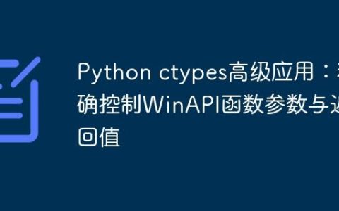 Python ctypes高级应用：精确控制WinAPI函数参数与返回值