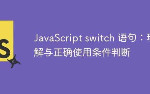 JavaScript switch 语句：理解与正确使用条件判断