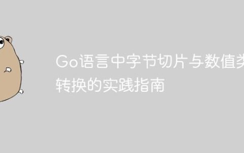 Go语言中字节切片与数值类型转换的实践指南