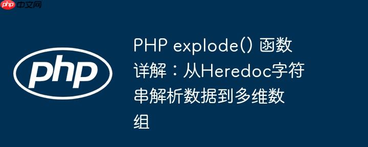PHP explode() 函数详解:从Heredoc字符串解析数据到多维数组