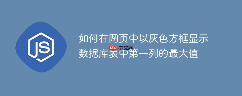 如何在网页中以灰色方框显示数据库表中第一列的最大值