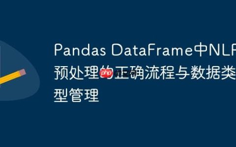 Pandas DataFrame中NLP文本预处理的正确流程与数据类型管理