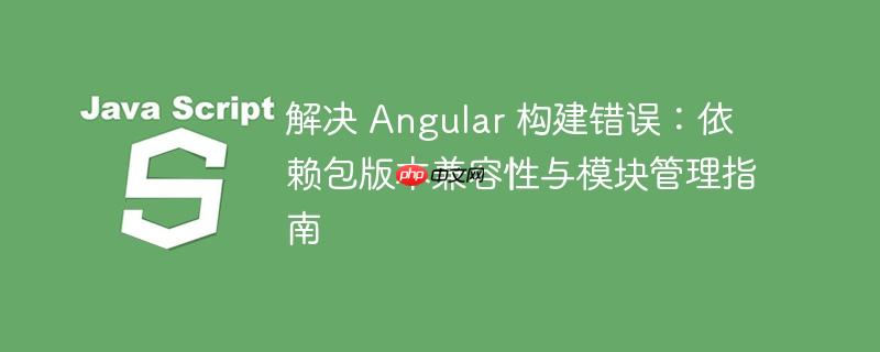 解决 Angular 构建错误:依赖包版本兼容性与模块管理指南