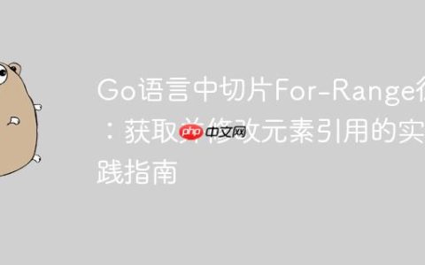 Go语言中切片For-Range循环：获取并修改元素引用的实践指南