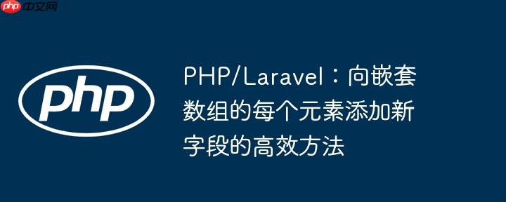 PHP/Laravel:向嵌套数组的每个元素添加新字段的高效方法