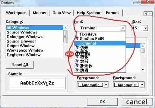vc++6.0怎么调整字体?vc++6.0调整字体的方法
