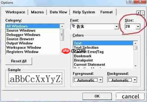 vc++6.0怎么调整字体?vc++6.0调整字体的方法