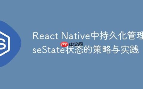 React Native中持久化管理useState状态的策略与实践