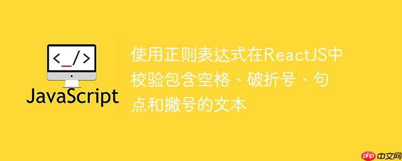 使用正则表达式在ReactJS中校验包含空格、破折号、句点和撇号的文本