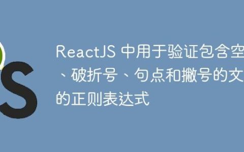ReactJS 中用于验证包含空格、破折号、句点和撇号的文本的正则表达式