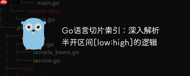 go语言切片索引：深入解析半开区间[low:high]的逻辑