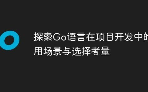探索Go语言在项目开发中的应用场景与选择考量