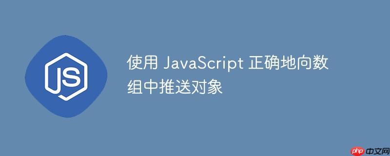 使用 javascript 正确地向数组中推送对象