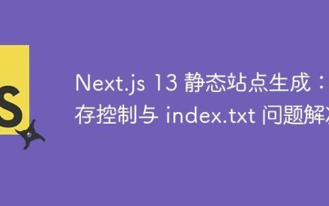Next.js 13 静态站点生成：缓存控制与 index.txt 问题解决