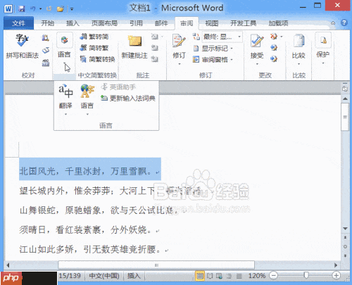 Word2010翻译字典功能解析