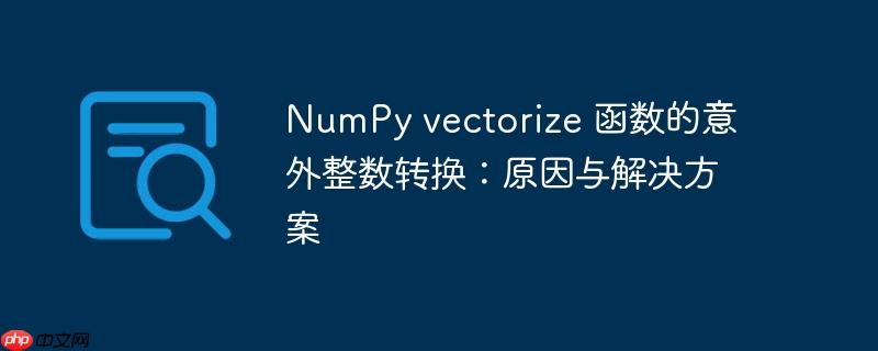 numpy vectorize 函数的意外整数转换:原因与解决方案