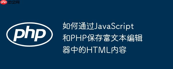 如何通过javascript和php保存富文本编辑器中的html内容