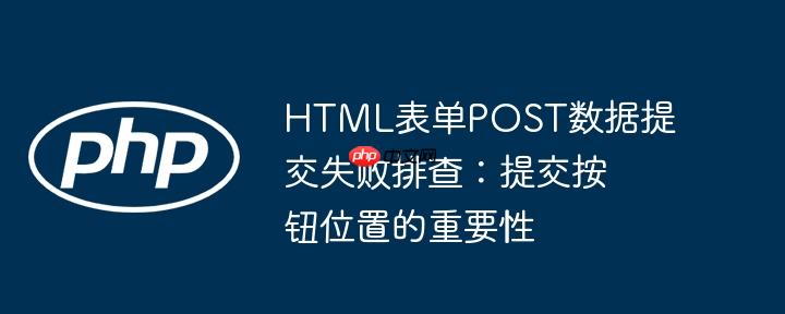 HTML表单POST数据提交失败排查:提交按钮位置的重要性