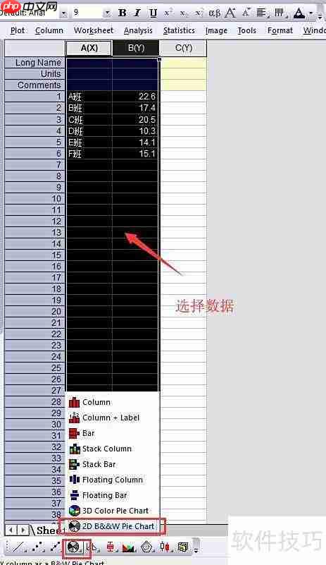 Origin绘制二维饼状图教程
