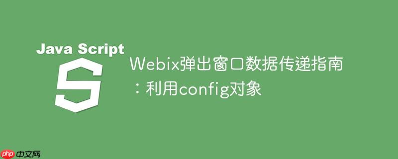 webix弹出窗口数据传递指南:利用config对象