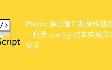 Webix 弹出窗口数据传递指南：利用 config 对象实现灵活交互