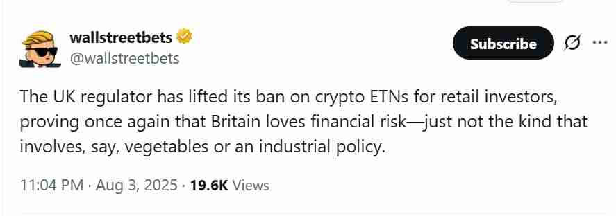 英国政策转向:批准散户交易加密货币ETN,意欲打造加密枢纽