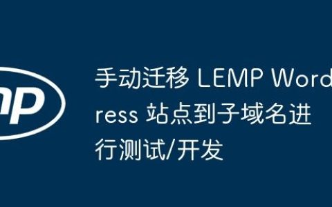 手动迁移 LEMP WordPress 站点到子域名进行测试/开发