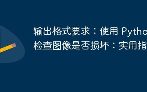输出格式要求：使用 Python 检查图像是否损坏：实用指南